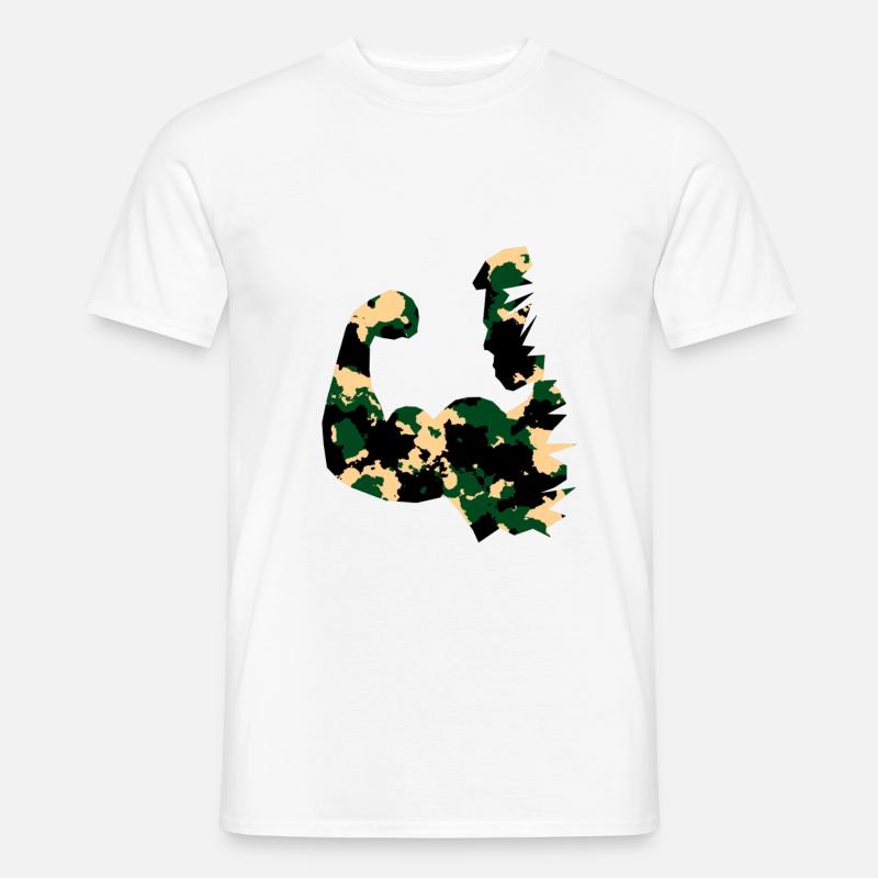 Camouflage Bodybuilder - Männer T-Shirt - Weiß