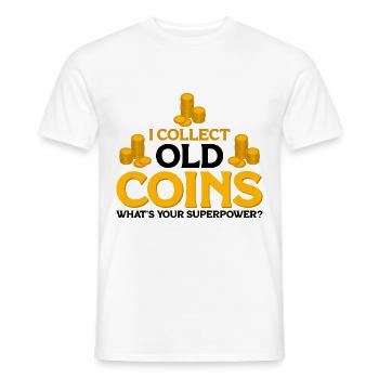Collectionneur de pièces de monnaie Collectionneur de pièces Numismates - T-shirt homme - blanc - Devant - AI Model Male 178 dark (178cm)