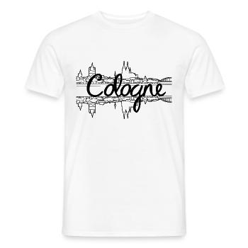 Cologne Skyline - Noir - T-shirt homme - blanc - Devant - AI Model Male 178 dark (178cm)