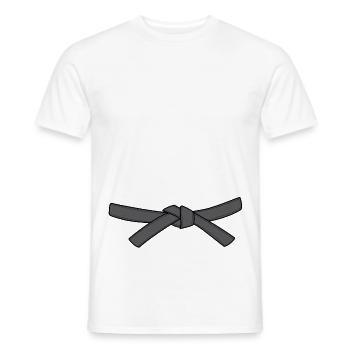 Karate Belt Belt Gift Costume Carnival - Men's T-Shirt - white - Front - AI Model Male 178 dark (178cm)
