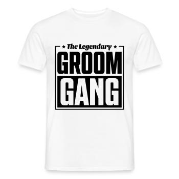 groom gang - Men's T-Shirt - white - Front - AI Model Male 178 dark (178cm)