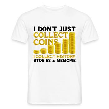 Collectionneur de pièces de monnaie Collectionneur de pièces Numismates - T-shirt homme - blanc - Devant - AI Model Male 178 dark (178cm)