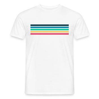 Retro Streifen Design in Vintage Farben - Männer T-Shirt - Weiß - Vorne - AI Model Male 178 dark (178cm)