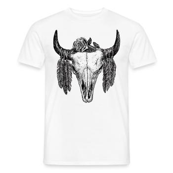 Skull Tattoo II - Men's T-Shirt - white - Front - AI Model Male 178 dark (178cm)
