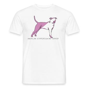 American staffordshire terrier - Men's T-Shirt - white - Front - AI Model Male 178 dark (178cm)