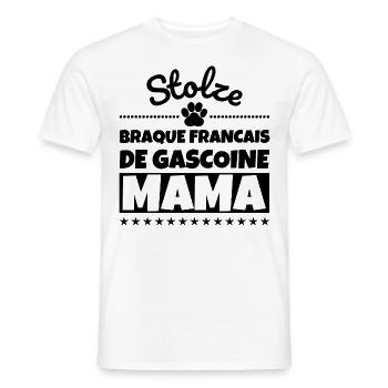 Stolze Braque Francais de Gascoine Mama - Männer T-Shirt - Weiß - Vorne - AI Model Male 178 dark (178cm)