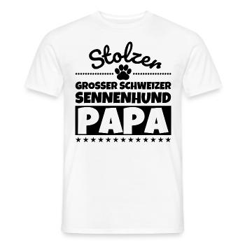 Grosser Schweizer Sennenhund lustig Herrchen Hund - Männer T-Shirt - Weiß - Vorne - AI Model Male 178 dark (178cm)
