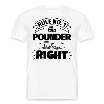POUNDER funny gift - Men's T-Shirt - white - Front - AI Model Male 178 dark (178cm)