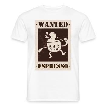 Wanted Espresso - Men's T-Shirt - white - Front - AI Model Male 178 dark (178cm)