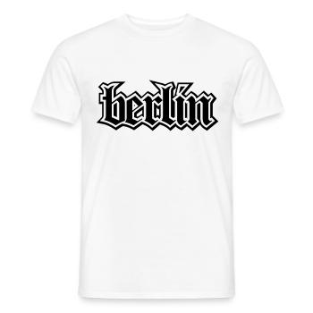Berlin lettrage Oldschool pour cadeau de Berlin - T-shirt homme - blanc - Devant - AI Model Male 178 dark (178cm)