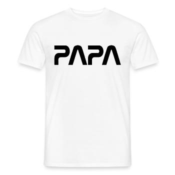 PAPA-Schriftzug im NASA-Schriftdesign - Männer T-Shirt - Weiß - Vorne - AI Model Male 178 dark (178cm)