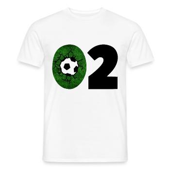 Football jersey number 02 - Men's T-Shirt - white - Front - AI Model Male 178 dark (178cm)
