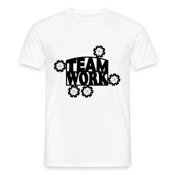 Travail d’Équipe - T-shirt homme - blanc - Devant - AI Model Male 178 dark (178cm)