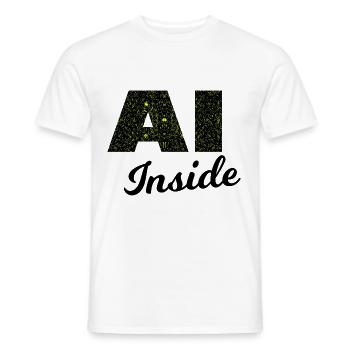L’ingelligence artificielle - T-shirt homme - blanc - Devant - AI Model Male 178 dark (178cm)