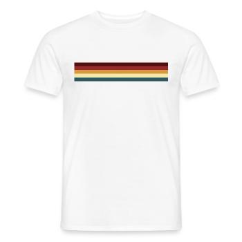 Retro Streifen Design in Vintage Farben - Männer T-Shirt - Weiß - Vorne - AI Model Male 178 dark (178cm)