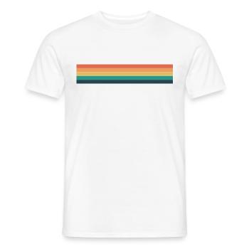 Retro Streifen Design in Vintage Farben - Männer T-Shirt - Weiß - Vorne - AI Model Male 178 dark (178cm)