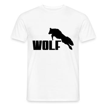 Wolf Logo - Männer T-Shirt - Weiß - Vorne - AI Model Male 178 dark (178cm)