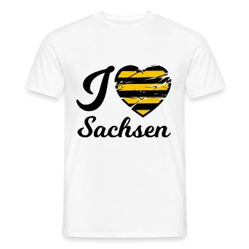 Ich liebe Sachsen - Männer T-Shirt - Weiß - Vorne - AI Model Male 178 dark (178cm)