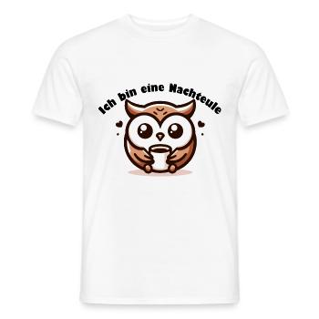 Ich bin eine Nachteule - Männer T-Shirt - Weiß - Vorne - AI Model Male 178 dark (178cm)