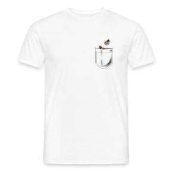Apiary abeille sac en nid d'abeille cadeau apiculteur - T-shirt homme - blanc - Devant - AI Model Male 178 dark (178cm)