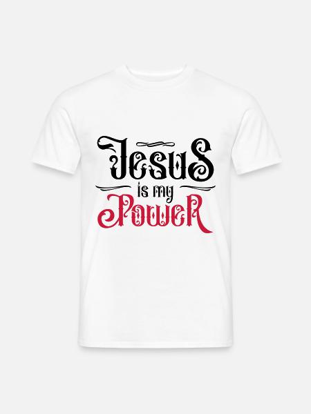 Jezus Chrystus moc wiary - T-shirt herr - vit