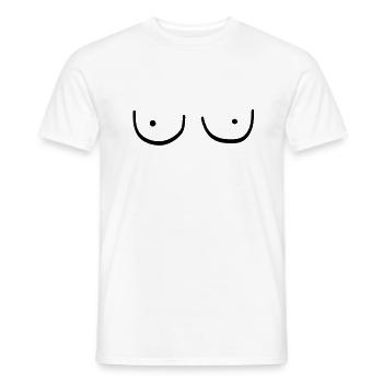 Boobs Brüste lusige Geschenkidee Maske - Männer T-Shirt - Weiß - Vorne - AI Model Male 178 dark (178cm)