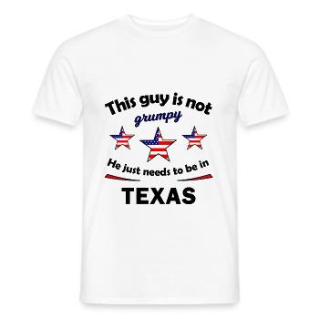 Chez vous au Texas, États-Unis - T-shirt homme - blanc - Devant - AI Model Male 178 dark (178cm)