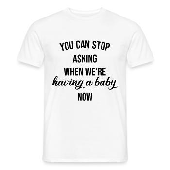 Pregnant pregnancy baby gift - Men's T-Shirt - white - Front - AI Model Male 178 dark (178cm)