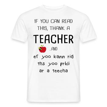 Teacher out of conviction teaching passion - Men's T-Shirt - white - Front - AI Model Male 178 dark (178cm)