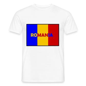The Europe Country Romania - Men's T-Shirt - white - Front - AI Model Male 178 dark (178cm)