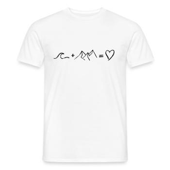 Wave mountain heart black - Men's T-Shirt - white - Front - AI Model Male 178 dark (178cm)