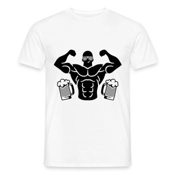 muskeln bier cool - Männer T-Shirt - Weiß - Vorne - AI Model Male 178 dark (178cm)