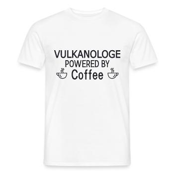 Vulkanologe Powered By Coffee Vulkanologie - Männer T-Shirt - Weiß - Vorne - AI Model Male 178 dark (178cm)