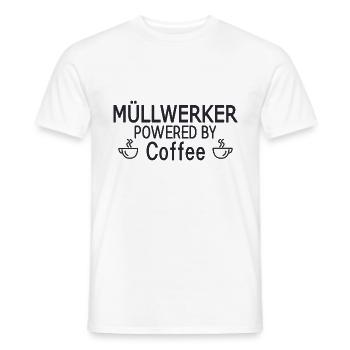 Müllwerker Powered By Coffee - Men's T-Shirt - white - Front - AI Model Male 178 dark (178cm)