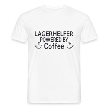 Lagerhelfer Powered By Coffee - Männer T-Shirt - Weiß - Vorne - AI Model Male 178 dark (178cm)