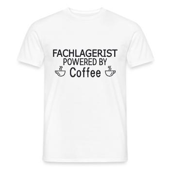 Fachlagerist Powered By Coffee - Männer T-Shirt - Weiß - Vorne - AI Model Male 178 dark (178cm)