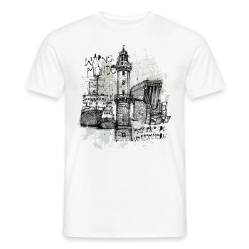 Collage de Rostock Warnemuende - T-shirt homme - blanc - Devant - AI Model Male 178 dark (178cm)