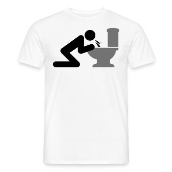 Mann kotzt in die Toilette - Männer T-Shirt - Weiß - Vorne - AI Model Male 178 dark (178cm)