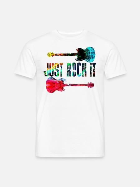 Just Rock It Bunt - Männer T-Shirt - Weiß