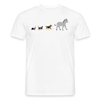 Chien, chat, coq, âne - T-shirt homme - blanc - Devant - AI Model Male 178 dark (178cm)