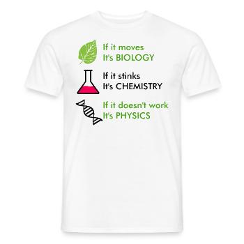 Biology Chemistry Physics Gift Science Nerd - Men's T-Shirt - white - Front - AI Model Male 178 dark (178cm)