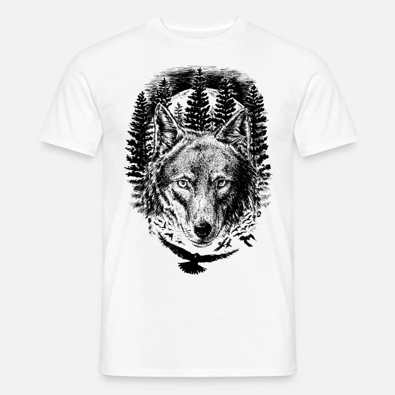 AD Wolf - Männer T-Shirt - Weiß