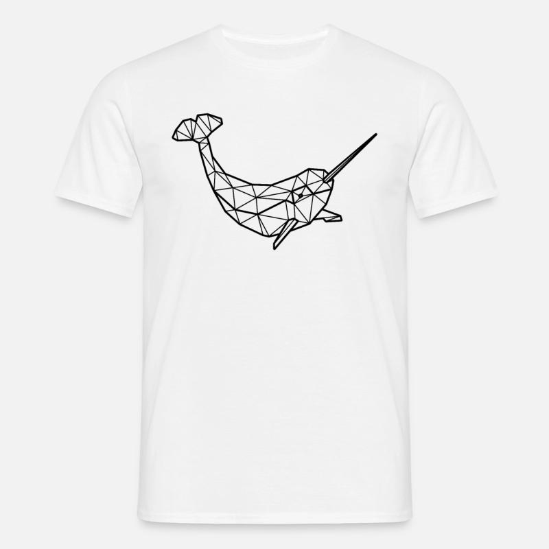 Narwal Polygon - Männer T-Shirt - Weiß