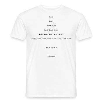 Knock Knock qui est là blague de nerd mathématique fibonacci - T-shirt homme - blanc - Devant - AI Model Male 178 dark (178cm)