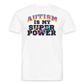Autism Is My Superpower Autism Is Superhero - Men's T-Shirt - white - Front - AI Model Male 178 dark (178cm)