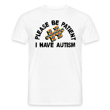 Be Patient I Have Autism Awareness Sped Teacher - Men's T-Shirt - white - Front - AI Model Male 178 dark (178cm)
