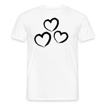 cuori - T-shirt uomo - bianco - Fronte - AI Model Male 178 dark (178cm)