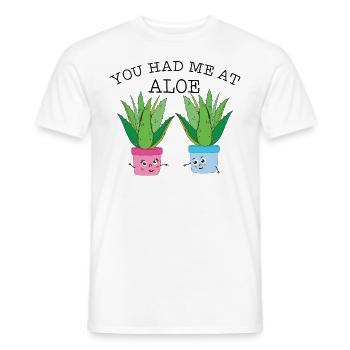 Tu m'as eu chez Aloe Herb Pun - T-shirt homme - blanc - Devant - AI Model Male 178 dark (178cm)