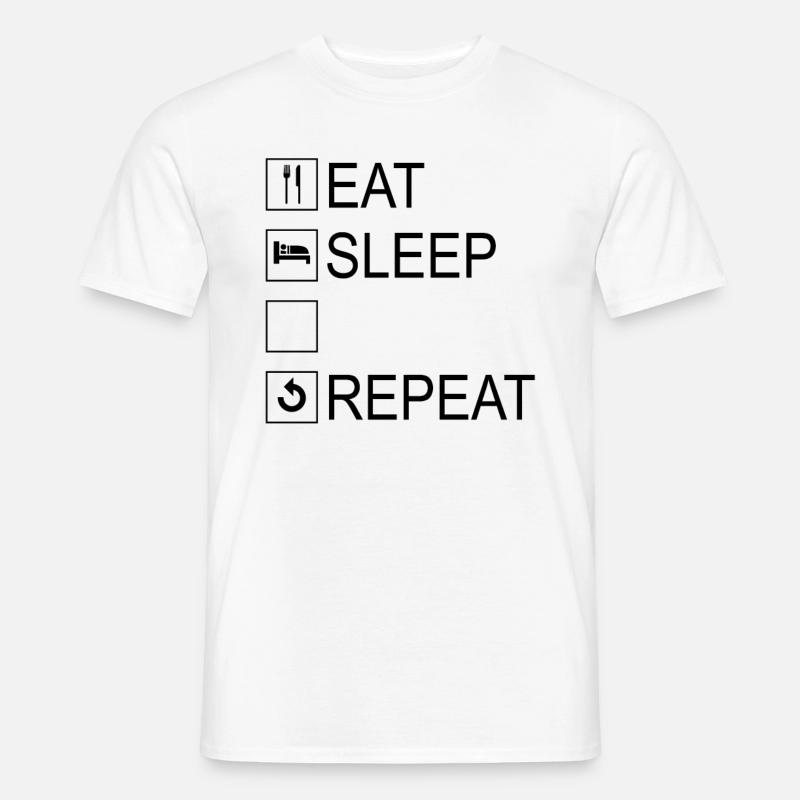 Eat Sleep Repeat Template - Männer T-Shirt - Weiß