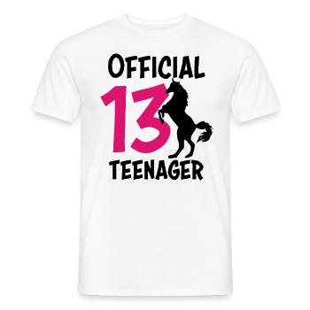 13th birthday 13 years teenager gift girl - Men's T-Shirt - white - Front - AI Model Male 178 dark (178cm)